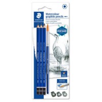 BLÍSTER CON 3 LÁPICES, GRADUACIONES 4B, 6B Y 8B + PINCEL Nº 8 STAEDTLER 100A SBK4 (Espera 4 dias)